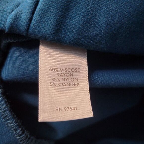 J. Jill Ponte Teal Blue Asymmetric Skirt (Size M) - Picture 5 of 6